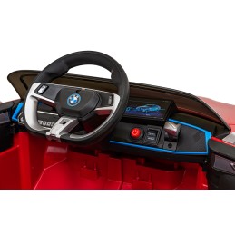Autko BMW i4 na akumulator dla dzieci Czerwony + Wolny Start + EVA + Ekoskóra + Audio LED + Pilot