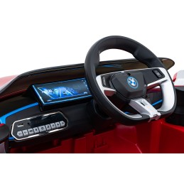 Autko BMW i4 na akumulator dla dzieci Czerwony + Wolny Start + EVA + Ekoskóra + Audio LED + Pilot