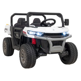 Auto Pick-Up Speed 900 dla dzieci Biały + Napęd 4x4 + Ruchomy kiper + Bagażnik + Pilot + Łopatka + Audio LED