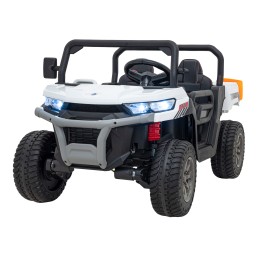 Auto Pick-Up Speed 900 dla dzieci Biały + Napęd 4x4 + Ruchomy kiper + Bagażnik + Pilot + Łopatka + Audio LED