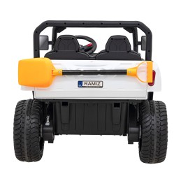 Auto Pick-Up Speed 900 dla dzieci Biały + Napęd 4x4 + Ruchomy kiper + Bagażnik + Pilot + Łopatka + Audio LED