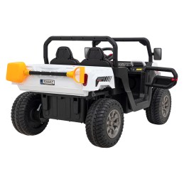 Auto Pick-Up Speed 900 dla dzieci Biały + Napęd 4x4 + Ruchomy kiper + Bagażnik + Pilot + Łopatka + Audio LED