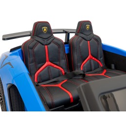 Lamborghini Aventador SV na akumulator dla 2 dzieci Niebieski + Silnik bezszczotkowy + Pompowane koła + Audio LED