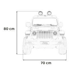Jeep Wrangler Rubicon na akumulator dla dzieci Pomarańczowy + Pilot + Radio MP3 LED + Koła EVA