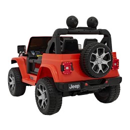 Jeep Wrangler Rubicon na akumulator dla dzieci Pomarańczowy + Pilot + Radio MP3 LED + Koła EVA