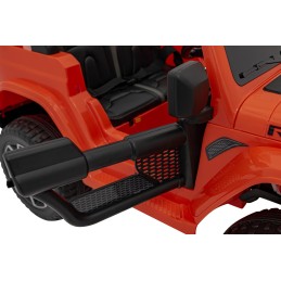 Jeep Wrangler Rubicon na akumulator dla dzieci Pomarańczowy + Pilot + Radio MP3 LED + Koła EVA