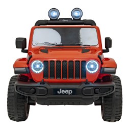 Jeep Wrangler Rubicon na akumulator dla dzieci Pomarańczowy + Pilot + Radio MP3 LED + Koła EVA