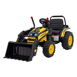 Koparka Traktor na akumulator dla dzieci Żółty + Ruchome Ramię Łyżka + Pilot + Wolny Start + Radio FM + LED