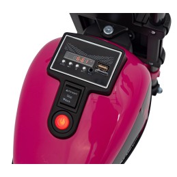 Motorek Chopper FASTER na akumulator dla dzieci Różowy + Radio FM + Panel audio + LED