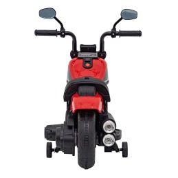 Motorek Chopper FASTER na akumulator dla dzieci Czerwony + Radio FM + Panel audio + LED