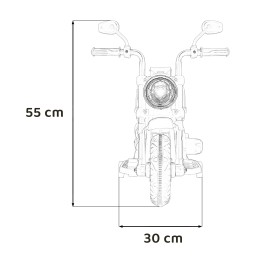 Motorek Chopper FASTER na akumulator dla dzieci Czerwony + Radio FM + Panel audio + LED