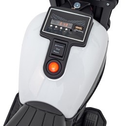 Motorek Chopper FASTER na akumulator dla dzieci Biały + Radio FM + Panel audio + LED