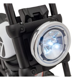 Motorek Chopper FASTER na akumulator dla dzieci Biały + Radio FM + Panel audio + LED