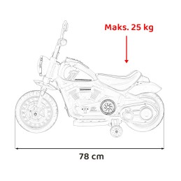 Motorek Chopper FASTER na akumulator dla dzieci Biały + Radio FM + Panel audio + LED