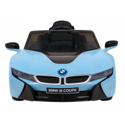 BMW I8 Lift Auto na akumulator Niebieski + Pilot + Wolny Start + 3-pkt pasy + MP3 USB + LED