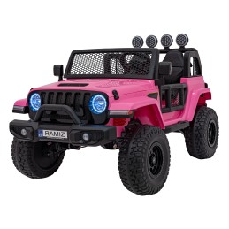 Auto terenowe OFF-ROAD 3.0 dla dzieci Różowy + Pilot + Wolny Start + Pasy + Audio LED