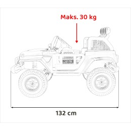 Auto terenowe OFF-ROAD 3.0 dla dzieci Czarny + Pilot + Wolny Start + Pasy + Audio LED