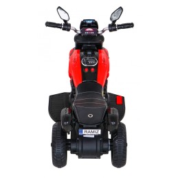 Motorek Fast Tourist na akumulator dla dzieci Czerwony + Audio + Światła + Ekoskóra
