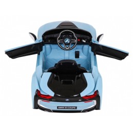 BMW I8 Lift Auto na akumulator Niebieski + Pilot + Wolny Start + 3-pkt pasy + MP3 USB + LED