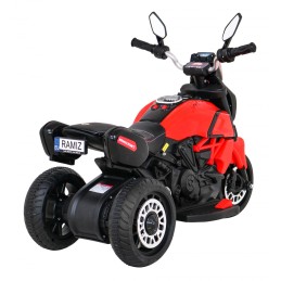 Motorek Fast Tourist na akumulator dla dzieci Czerwony + Audio + Światła + Ekoskóra