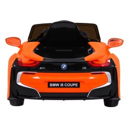 BMW I8 Lift Auto na akumulator Pomarańczowy + Pilot + Wolny Start + 3-pkt pasy + MP3 USB + LED
