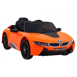 BMW I8 Lift Auto na akumulator Pomarańczowy + Pilot + Wolny Start + 3-pkt pasy + MP3 USB + LED