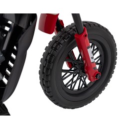 Motor PANTONE 361C na akumulator dla dzieci Czerwony + Panel audio + Wolny Start + Koła EVA