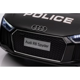 Audi R8 Policja na akumulator dla dzieci + Pilot + EVA + Wolny Start + MP3 LED