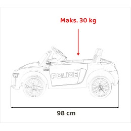 Audi R8 Policja na akumulator dla dzieci + Pilot + EVA + Wolny Start + MP3 LED