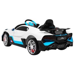 Bugatti Divo Autko na akumulator dla dzieci Biały + Pilot + EVA + Wolny Start + LED MP3