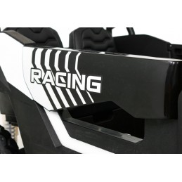 Buggy ATV Strong Racing dla 2 dzieci Biały + Silnik bezszczotkowy + Pompowane koła + Audio LED