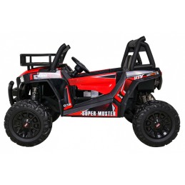 Buggy UTV Terenówka dla dzieci Czerwony + Pilot + Bagażnik + Wolny Start + EVA + MP3 LED