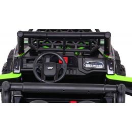 Buggy UTV Terenówka dla dzieci Zielony + Pilot + Bagażnik + Wolny Start + EVA + MP3 LED